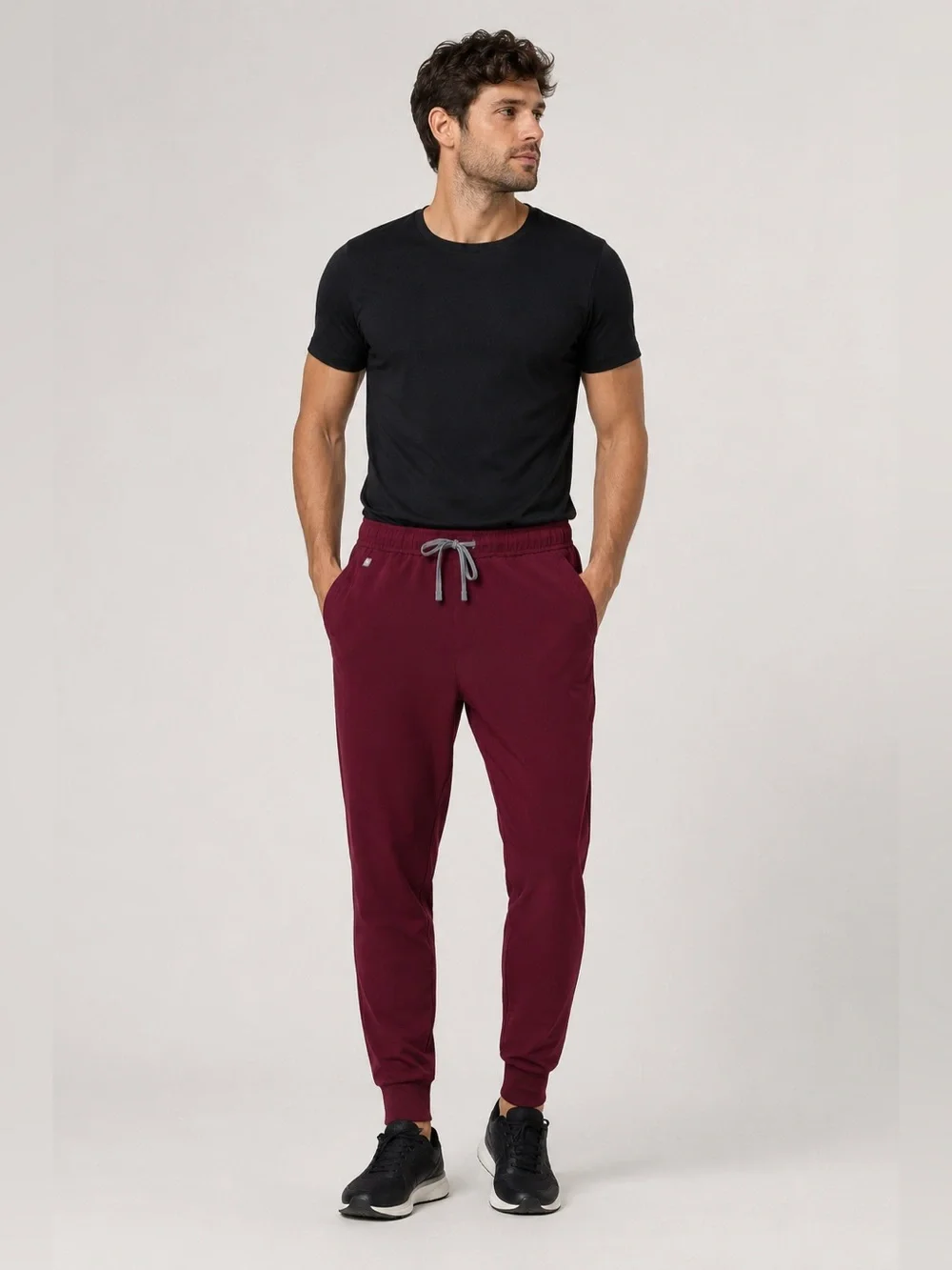 Figs Men's Maroon Jogger Sweatpants